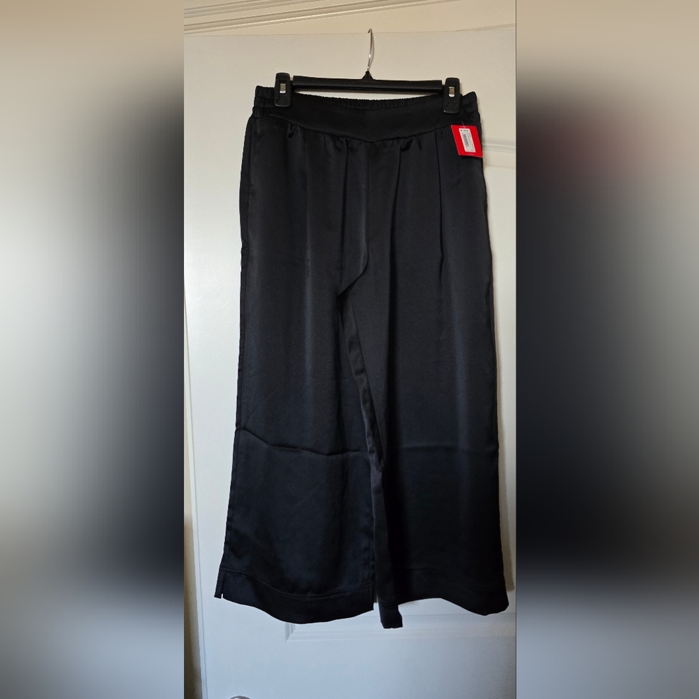 Spanx Satin Cropped Wide Leg Pants Size Medium